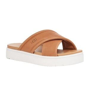 Ugg Zayne Crossband Leather Sandals Platform Slide Comfort Shoes Women's Size 9